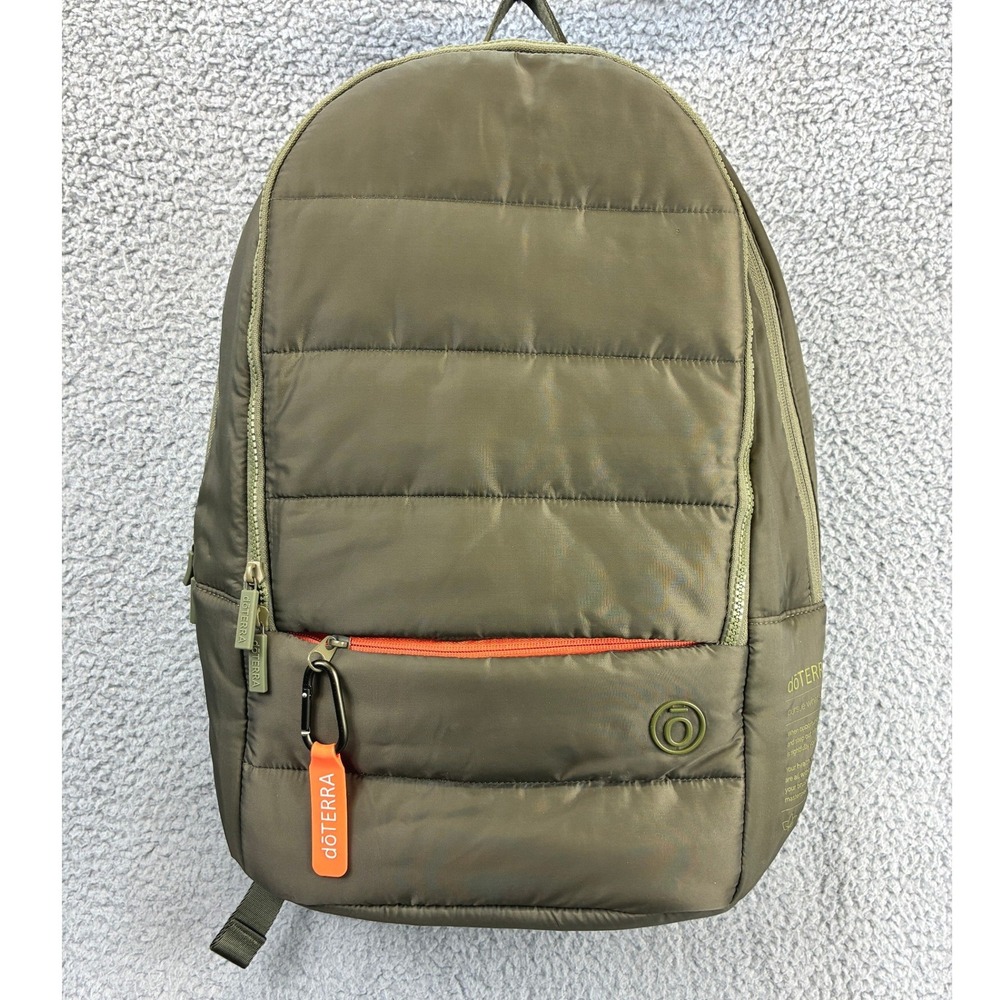 doTERRA Puffer Backpack Unisex Rucksack Army Green Travel Activewear Quilted